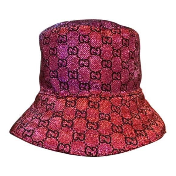 NWT GUCCI 'Love Parade' Lamé Jacquard Reversible Bucket Hat w/Tags - Picture 6 of 9